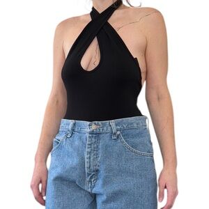 Cross Neck Halter Bodysuit